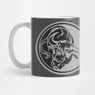 Black Bull Line Art Drawing Tattoo Art Mug